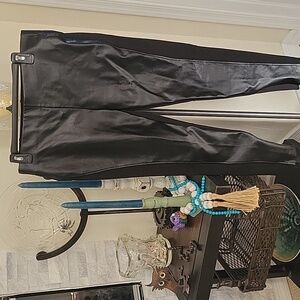 Ralph Lauren Front Leather Look, Back Knit Riding Leggings, Side ankle Zip 8